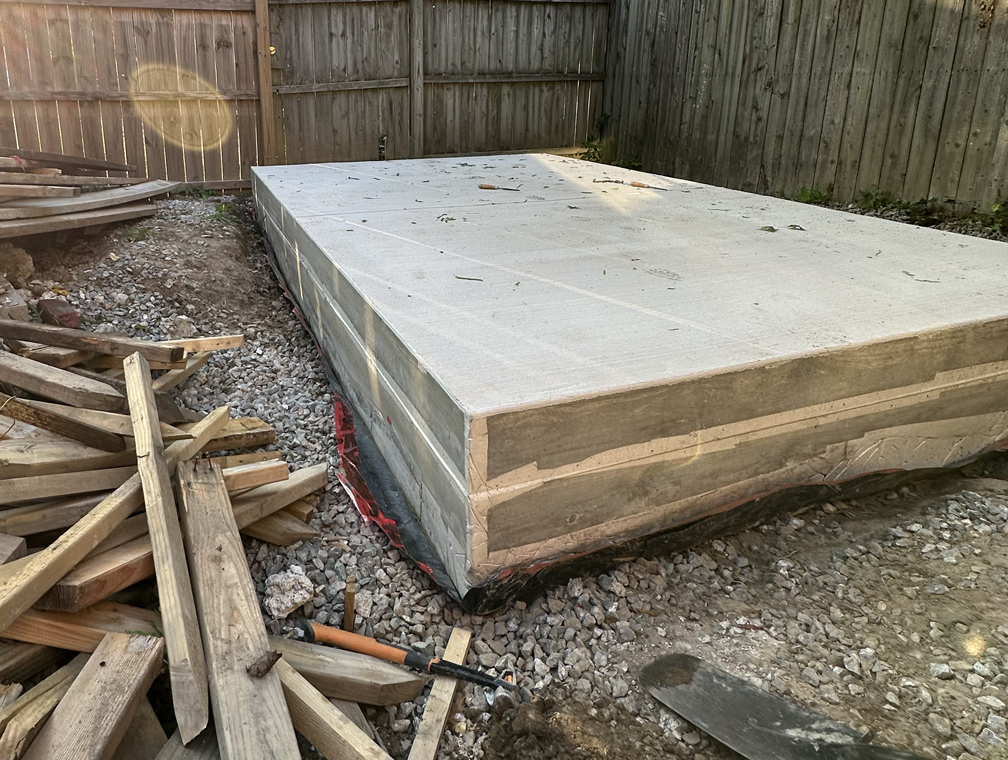 Concrete slab with forms removed image