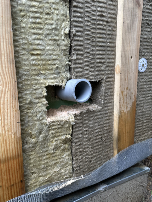 Running conduit through sheathing