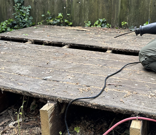 Cutting the deck apart