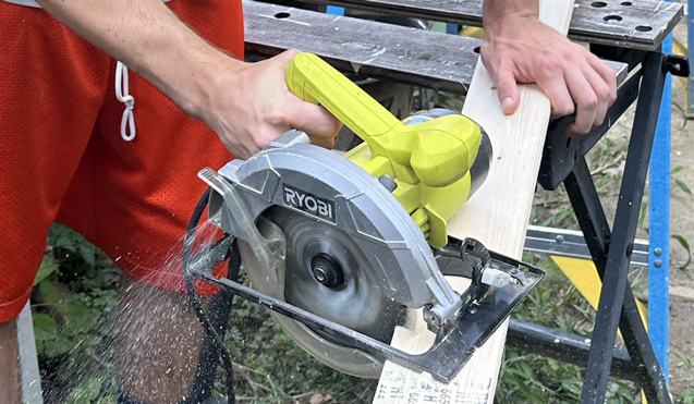 Cutting pine 1x4s into furring strips
